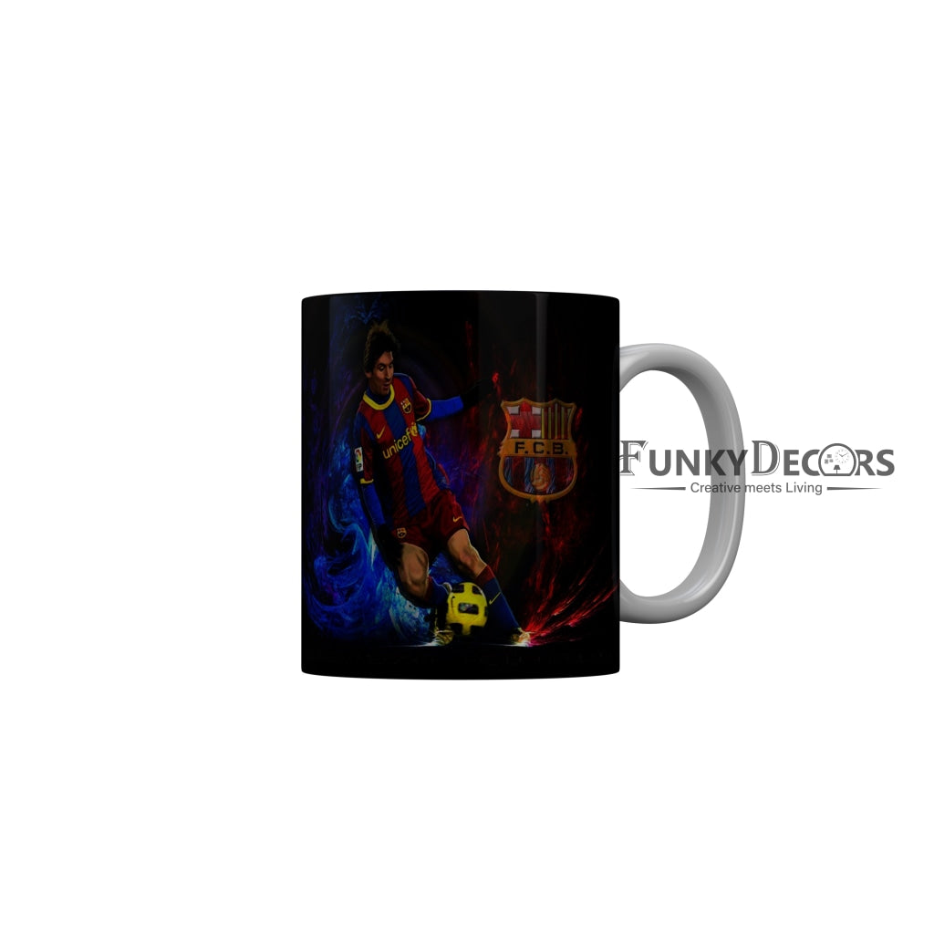 FunkyDecors Lionel Messi Football Ceramic Coffee Mug