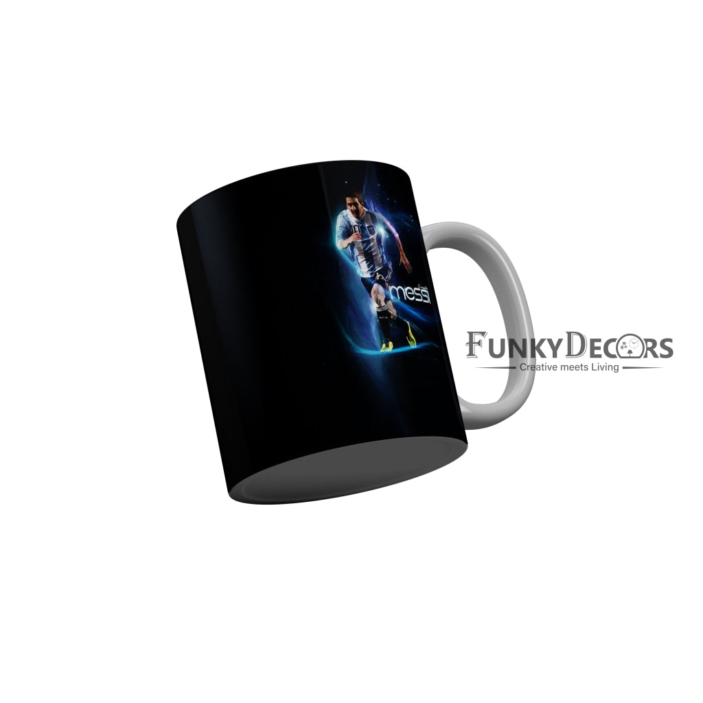 FunkyDecors Lionel Messi Football Ceramic Coffee Mug