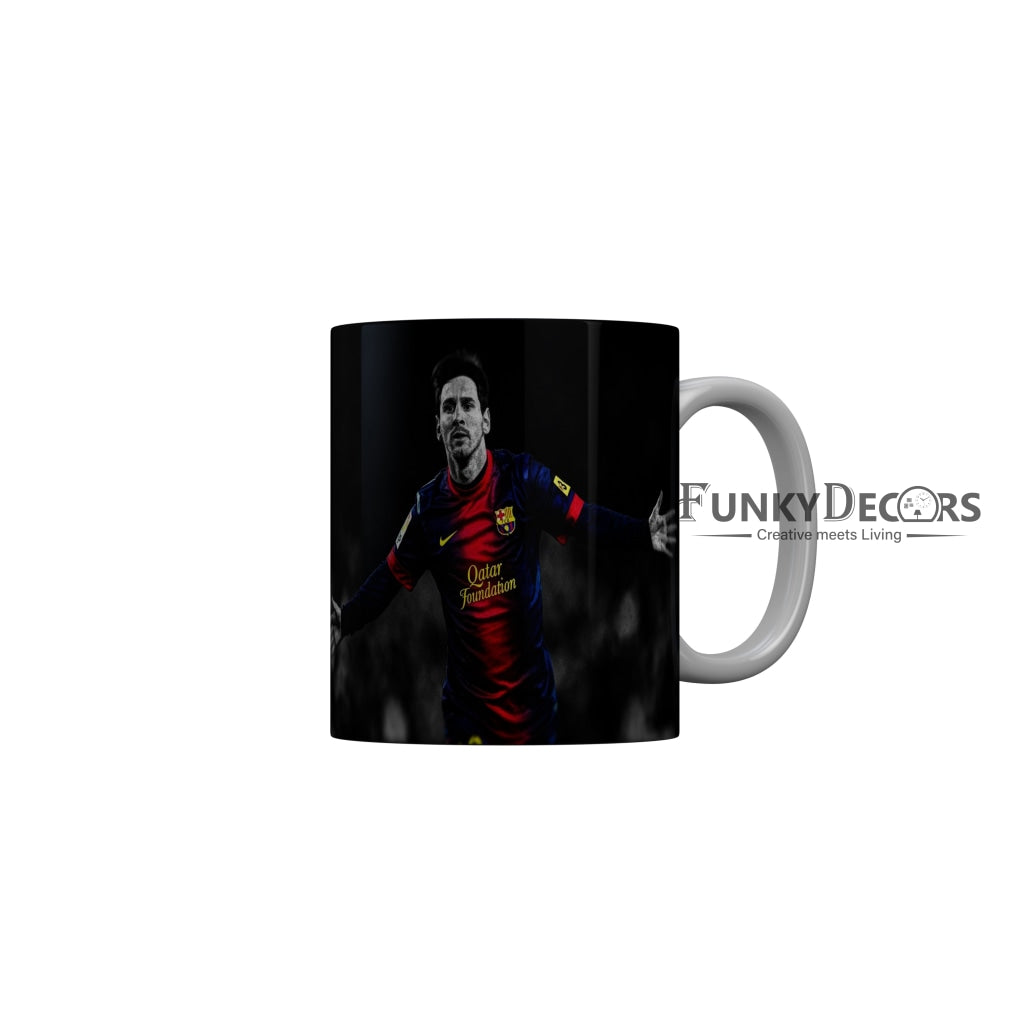 FunkyDecors Lionel Messi Football Ceramic Coffee Mug