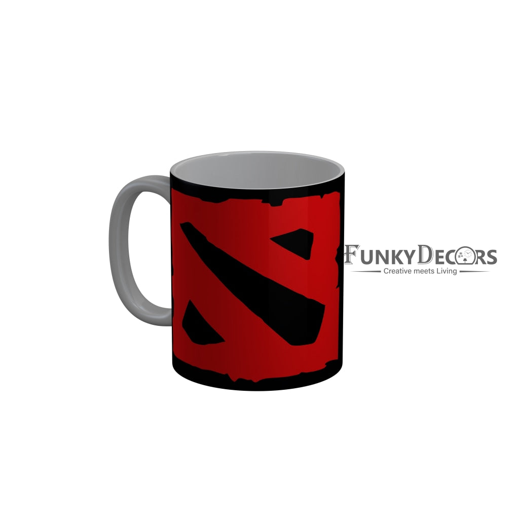 FunkyDecors Logo Black Ceramic Coffee Mug, 350 ml