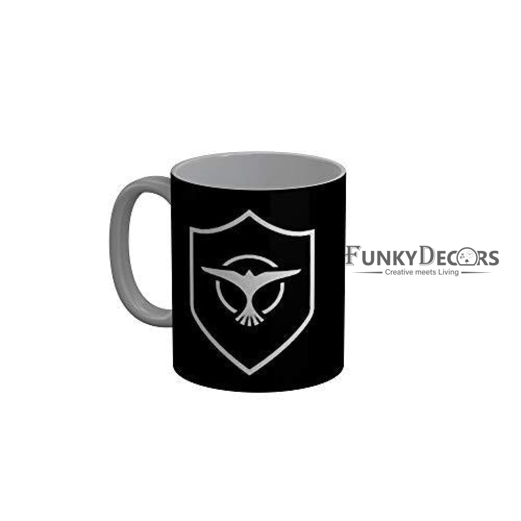 Funkydecors Logo Black Ceramic Coffee Mug 350 Ml Mugs