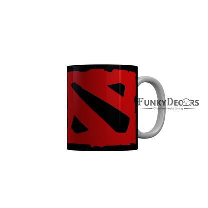 FunkyDecors Logo Black Ceramic Coffee Mug, 350 ml