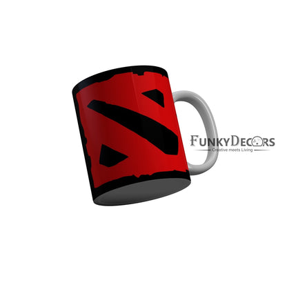 FunkyDecors Logo Black Ceramic Coffee Mug, 350 ml