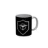FunkyDecors Logo Black Ceramic Coffee Mug, 350 ml