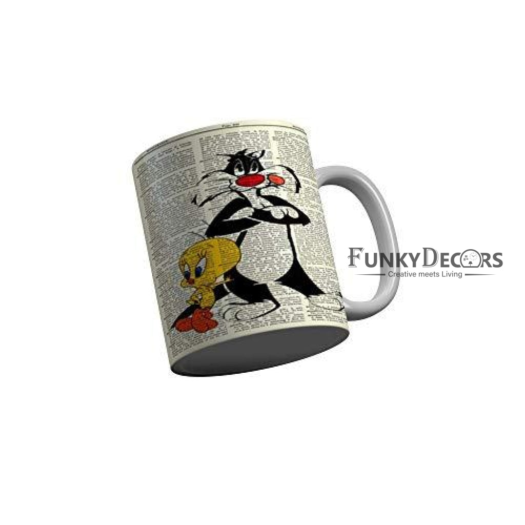 Funkydecors Looney Tunes Cartoon Ceramic Mug 350 Ml Multicolor Mugs