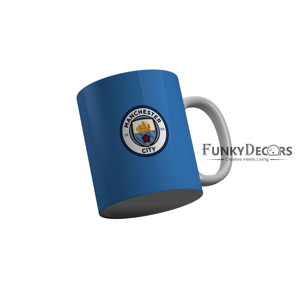FunkyDecors Manchester City Football Blue Ceramic Coffee Mug