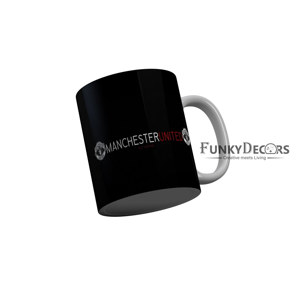 FunkyDecors Manchester United Football Black Ceramic Coffee Mug