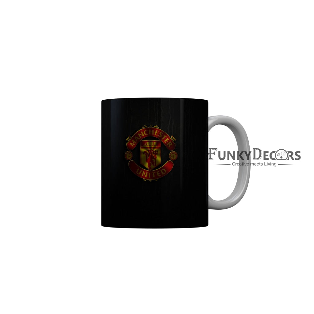 FunkyDecors Manchester United Football Black Ceramic Coffee Mug