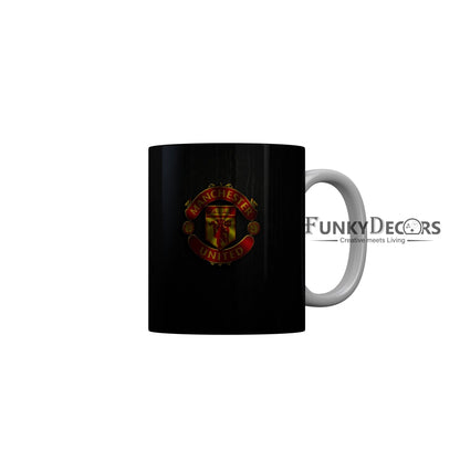 FunkyDecors Manchester United Football Black Ceramic Coffee Mug