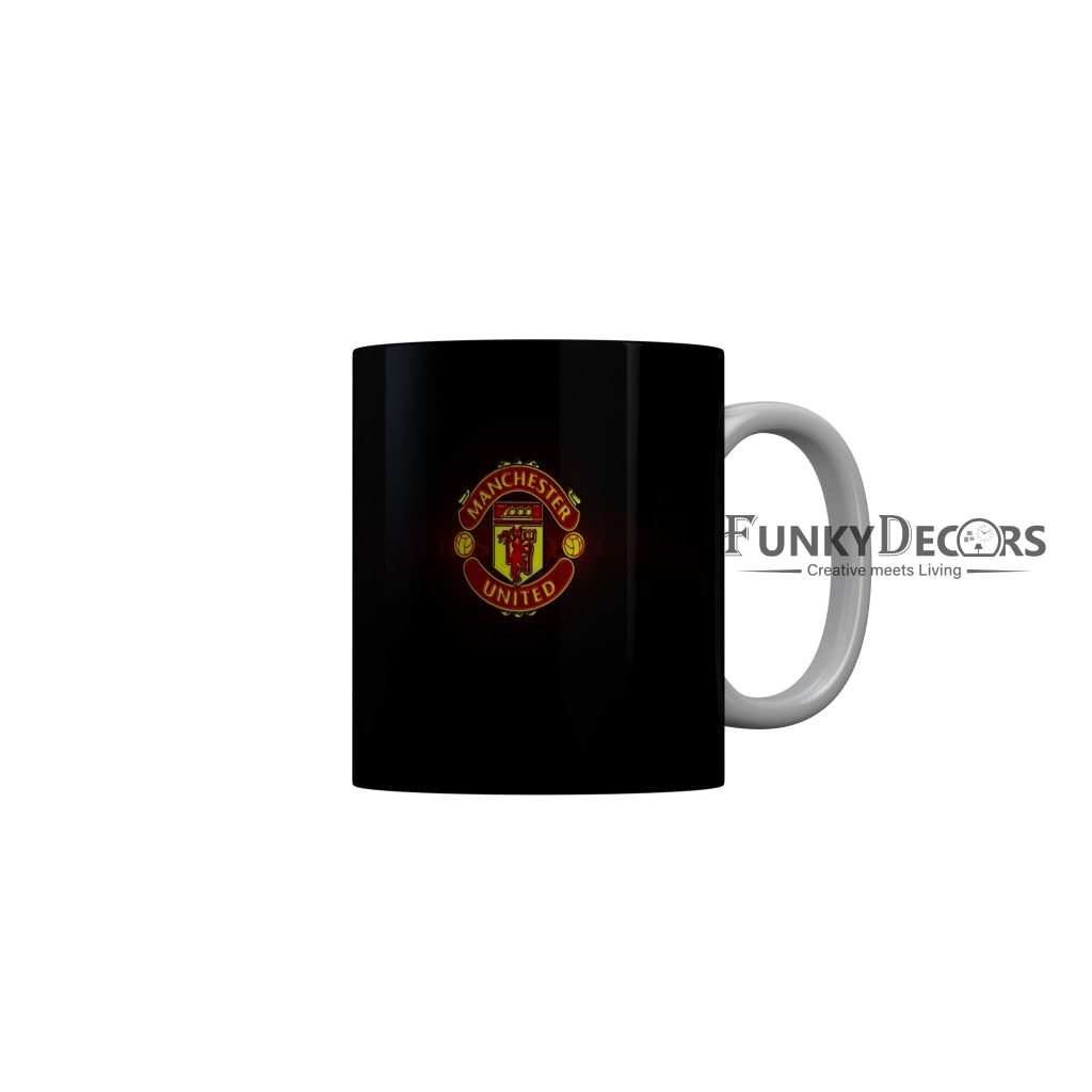 FunkyDecors Manchester United Football Black Ceramic Coffee Mug