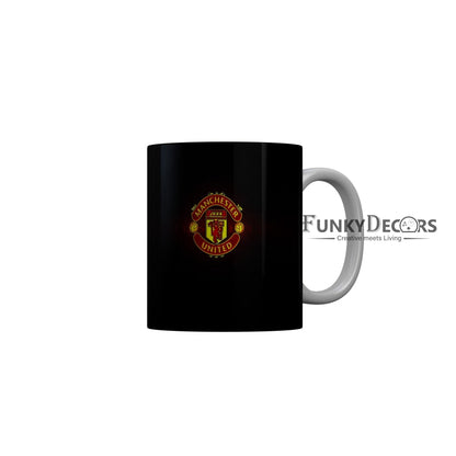 FunkyDecors Manchester United Football Black Ceramic Coffee Mug