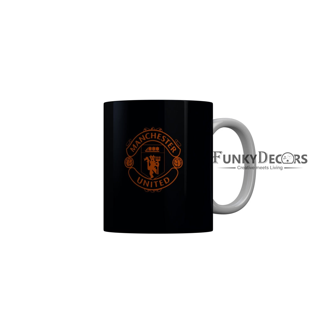 FunkyDecors Manchester United Football Black Ceramic Coffee Mug