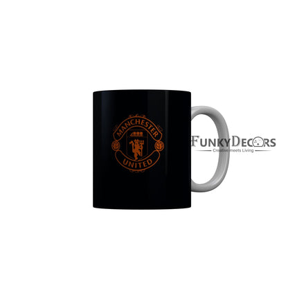 FunkyDecors Manchester United Football Black Ceramic Coffee Mug