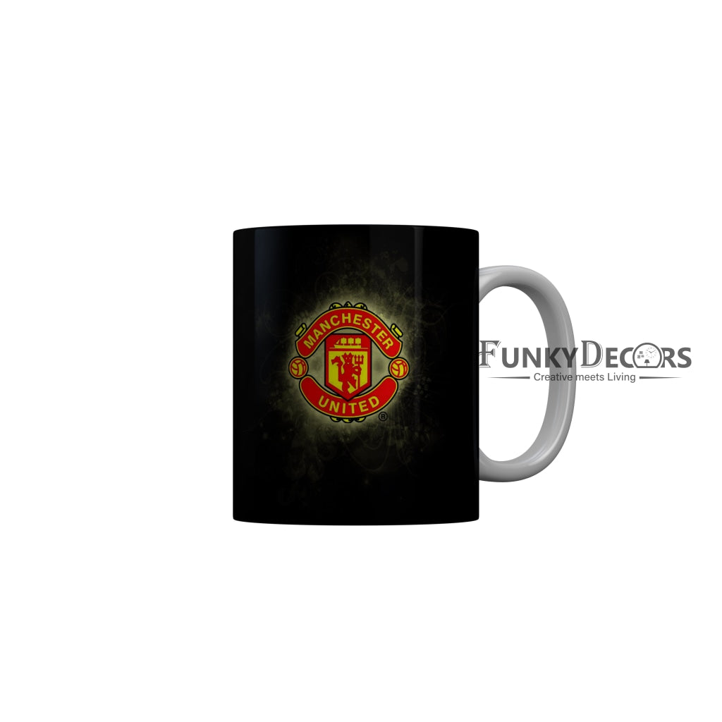 FunkyDecors Manchester United Football Black Ceramic Coffee Mug