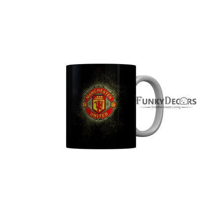 FunkyDecors Manchester United Football Black Ceramic Coffee Mug