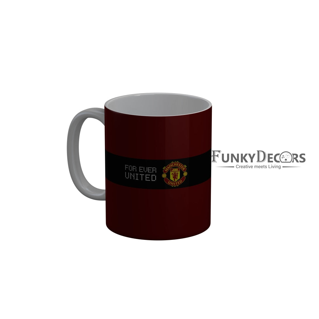 FunkyDecors Manchester United Football Red Black Ceramic Coffee Mug