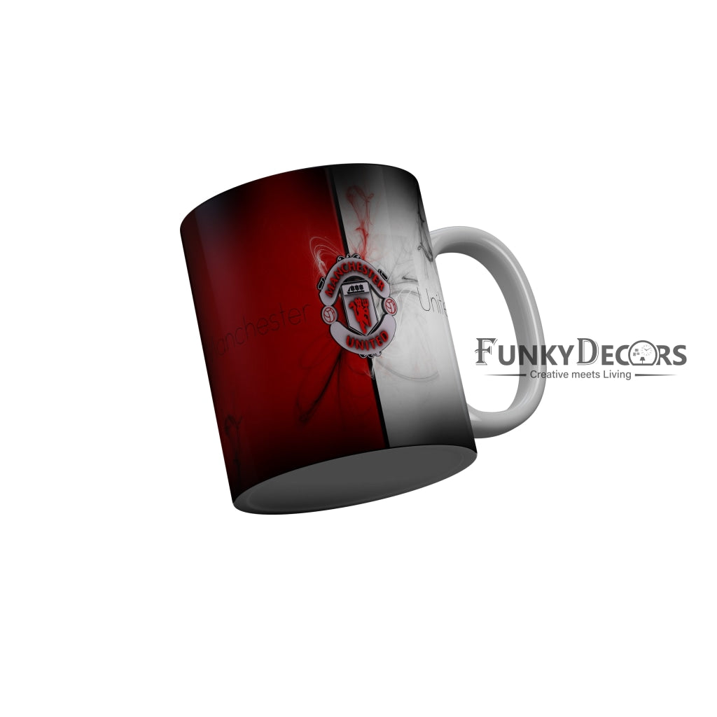 FunkyDecors Manchester United Football Red Ceramic Coffee Mug
