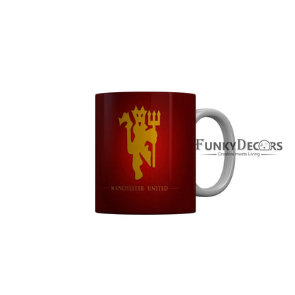 FunkyDecors Manchester United Football Red Ceramic Coffee Mug