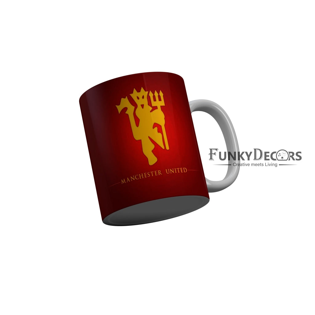 FunkyDecors Manchester United Football Red Ceramic Coffee Mug