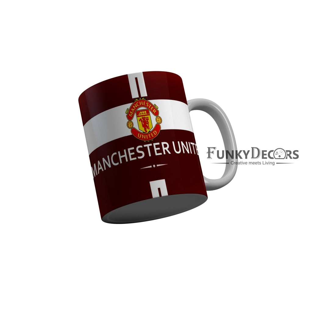 FunkyDecors Manchester United Football Red Ceramic Coffee Mug