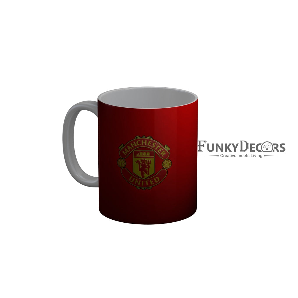 FunkyDecors Manchester United Football Red Ceramic Coffee Mug