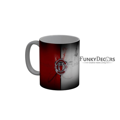 FunkyDecors Manchester United Football Red Ceramic Coffee Mug
