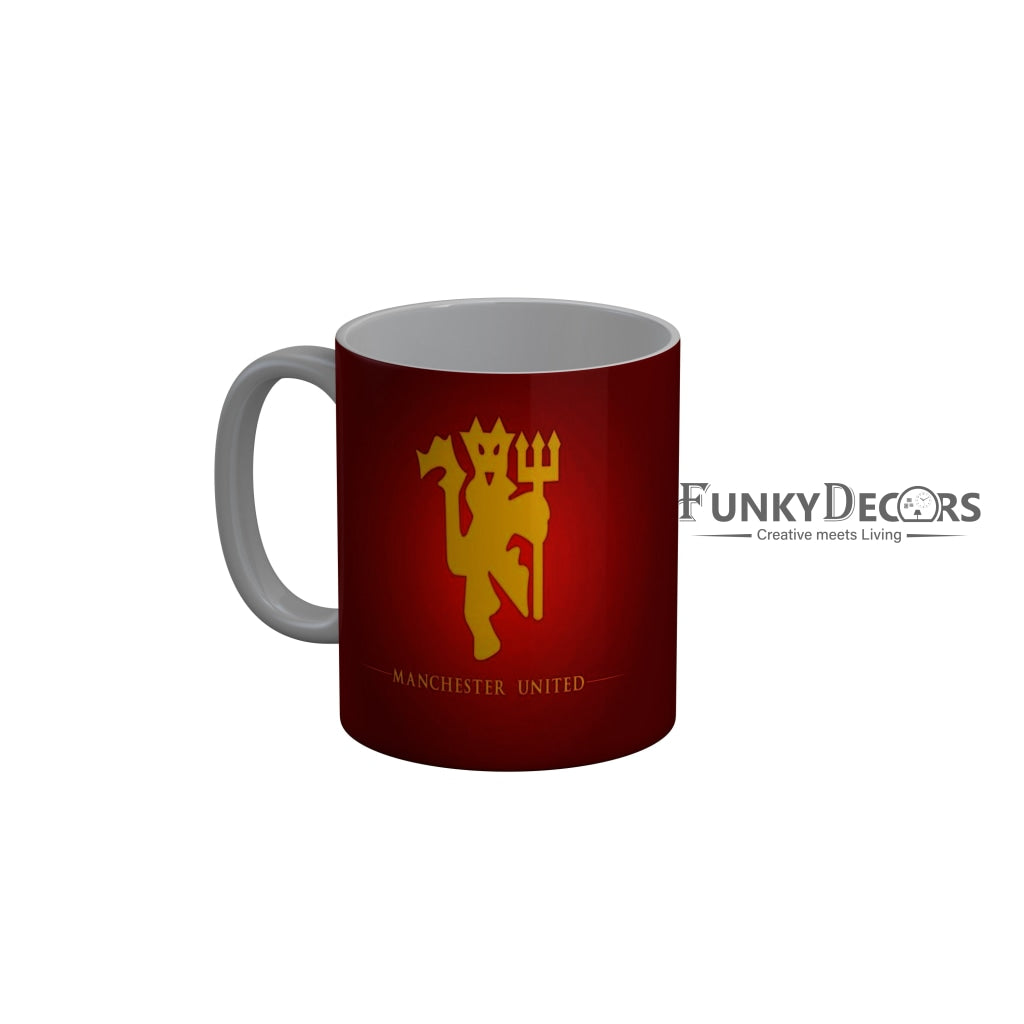 FunkyDecors Manchester United Football Red Ceramic Coffee Mug