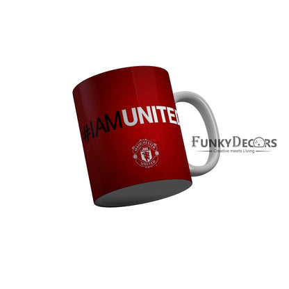 FunkyDecors Manchester United Football Red Ceramic Coffee Mug