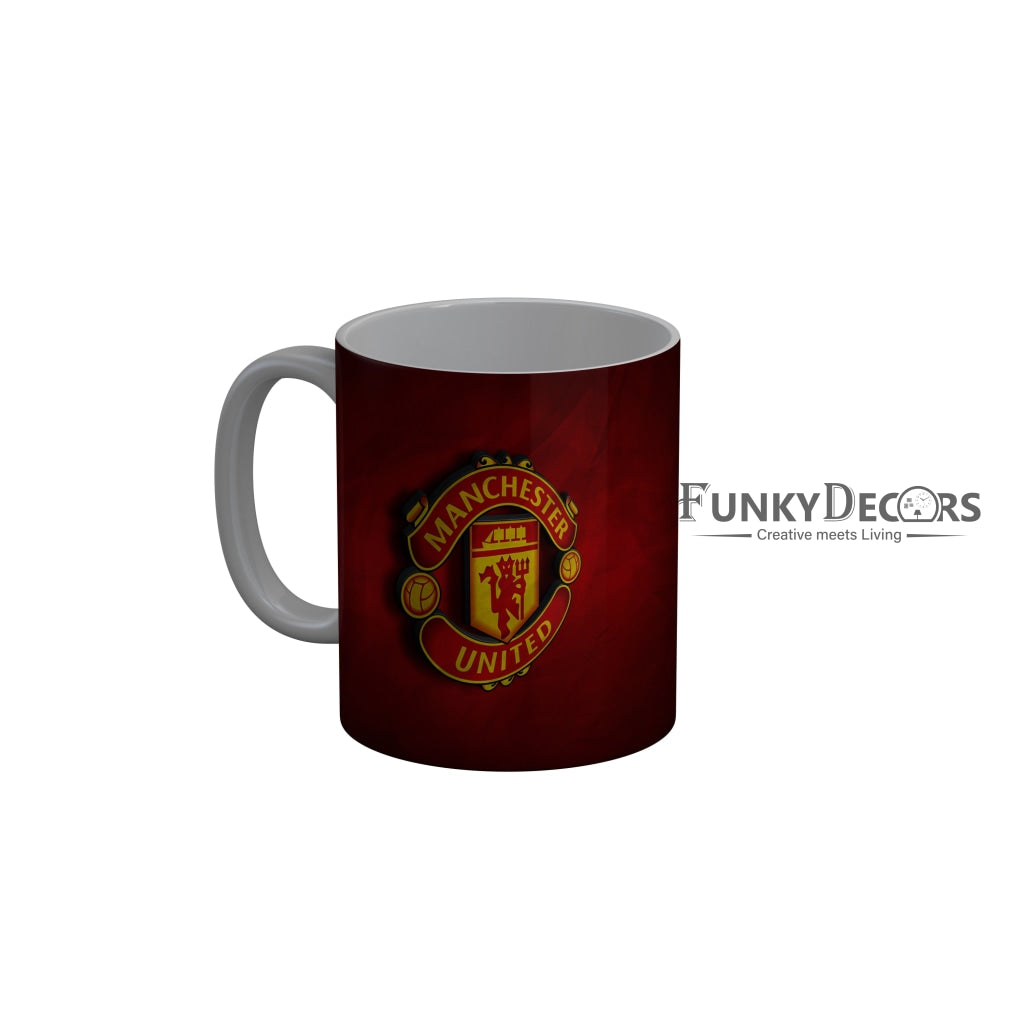 FunkyDecors Manchester United Football Red Ceramic Coffee Mug