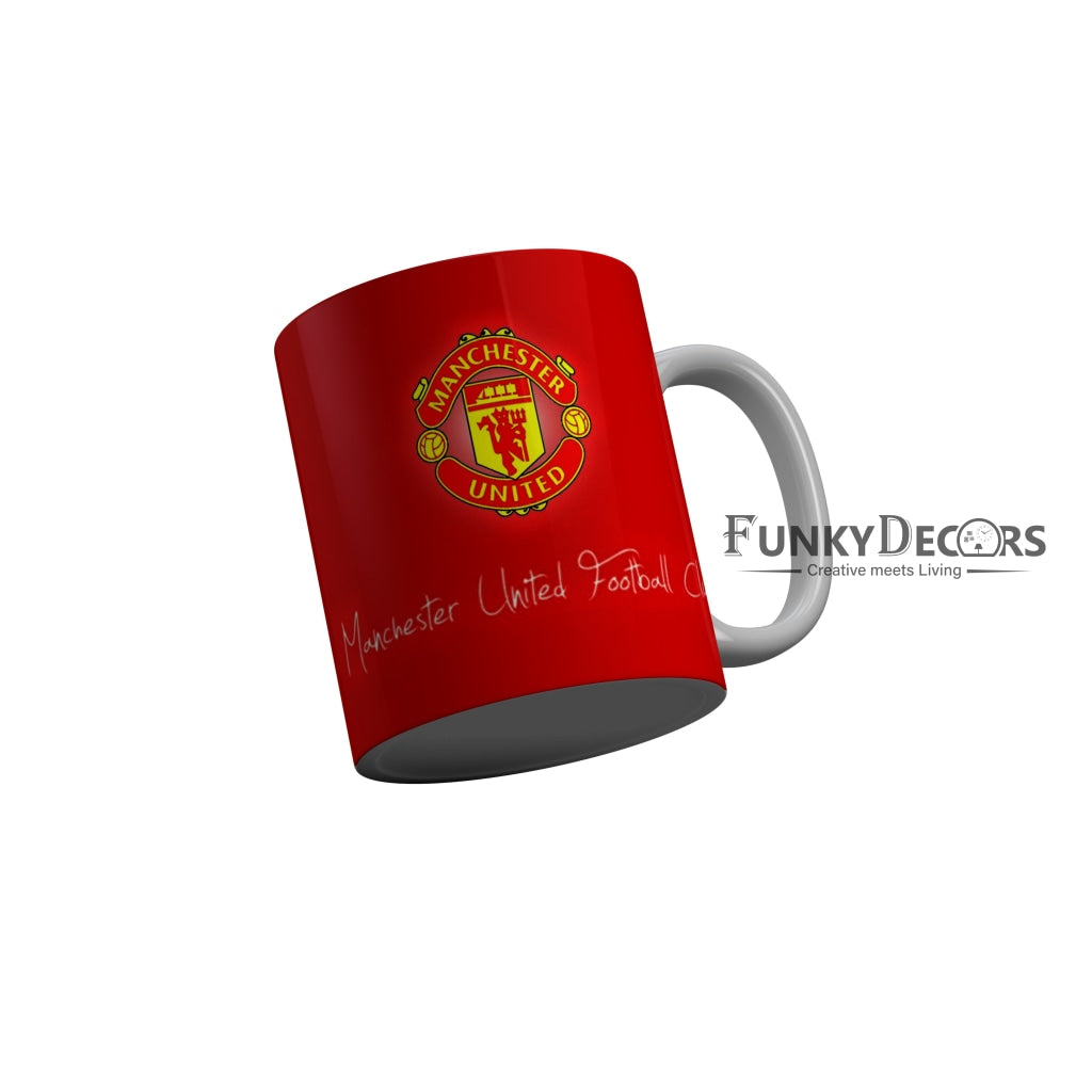 FunkyDecors Manchester United Football Red Ceramic Coffee Mug