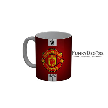 FunkyDecors Manchester United Football Red White Ceramic Coffee Mug