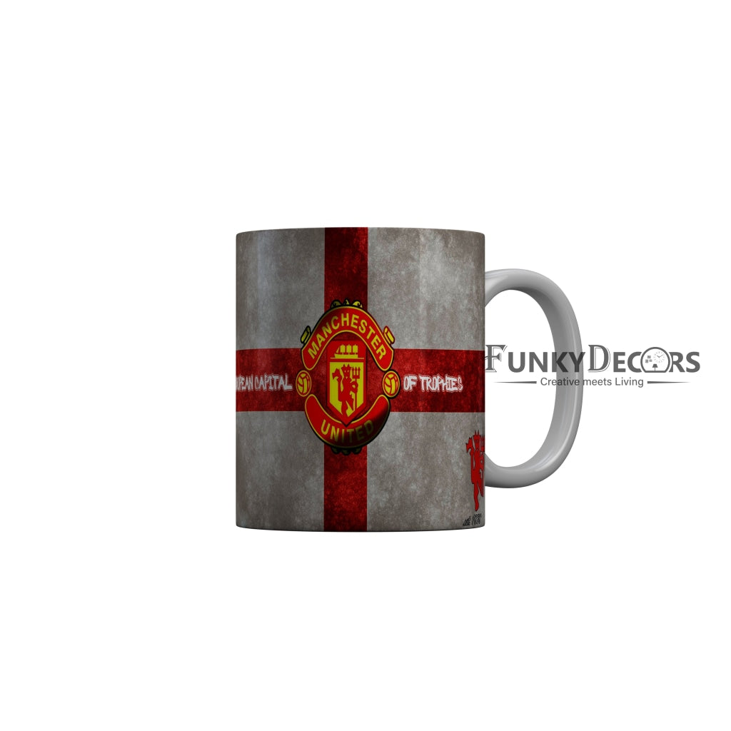 FunkyDecors Manchester United Football White Ceramic Coffee Mug