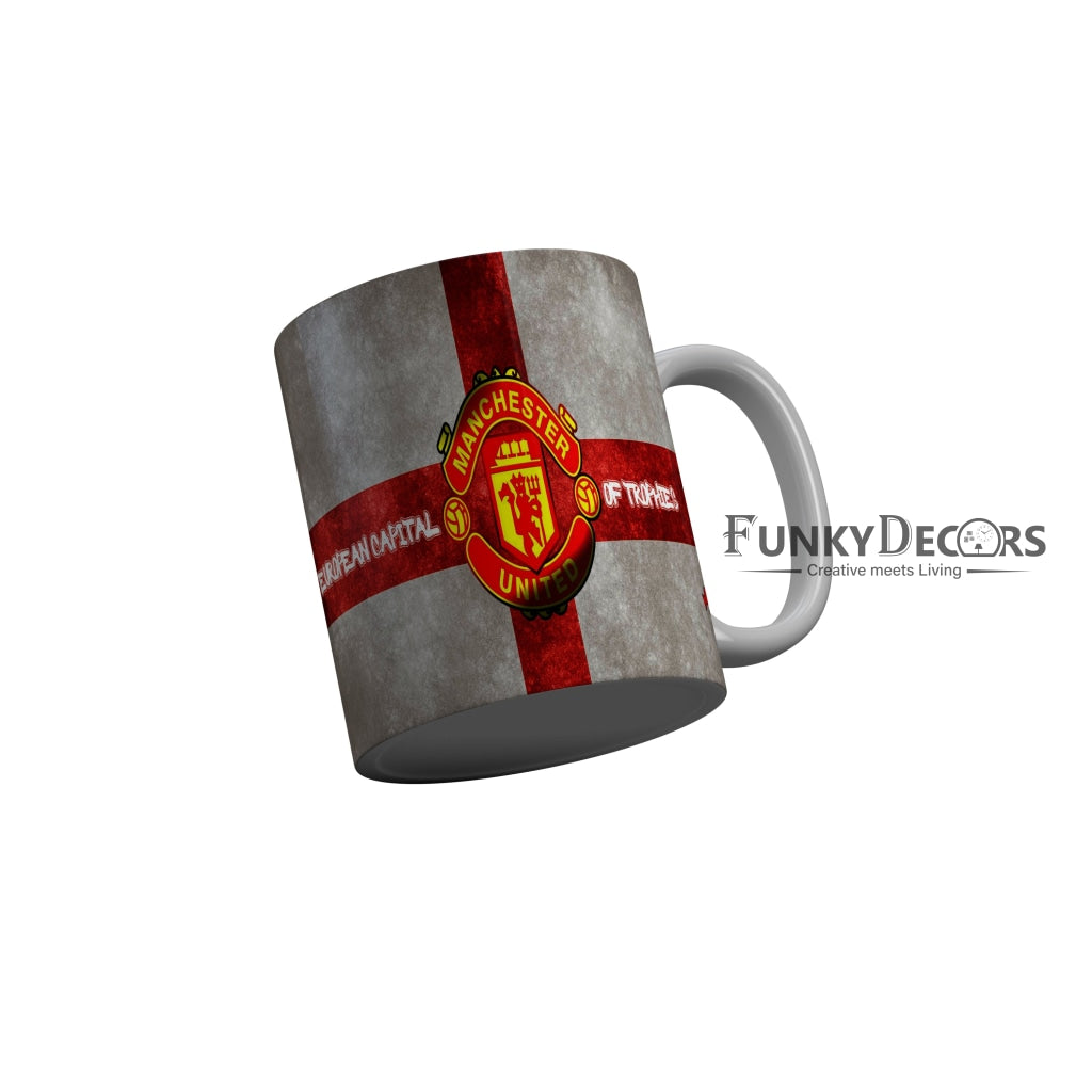 FunkyDecors Manchester United Football White Ceramic Coffee Mug