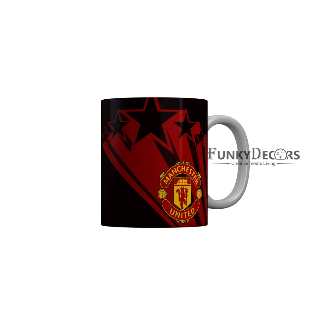 FunkyDecors Manchester United Red Black Football Ceramic Coffee Mug