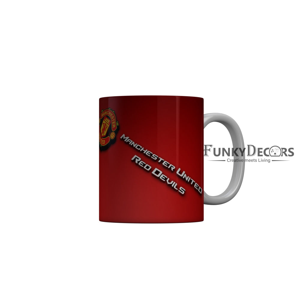 FunkyDecors Manchester United Red Devil Football Ceramic Coffee Mug