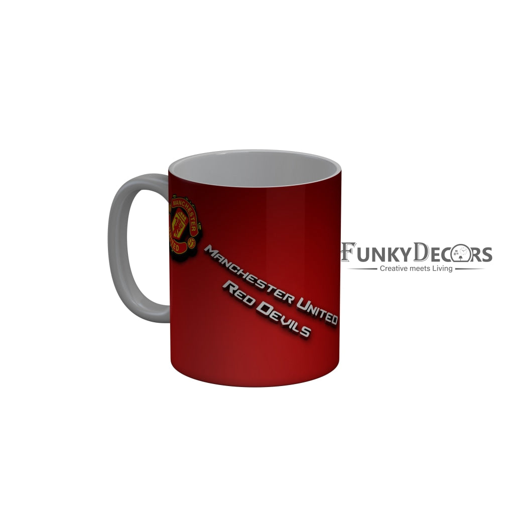 FunkyDecors Manchester United Red Devil Football Ceramic Coffee Mug