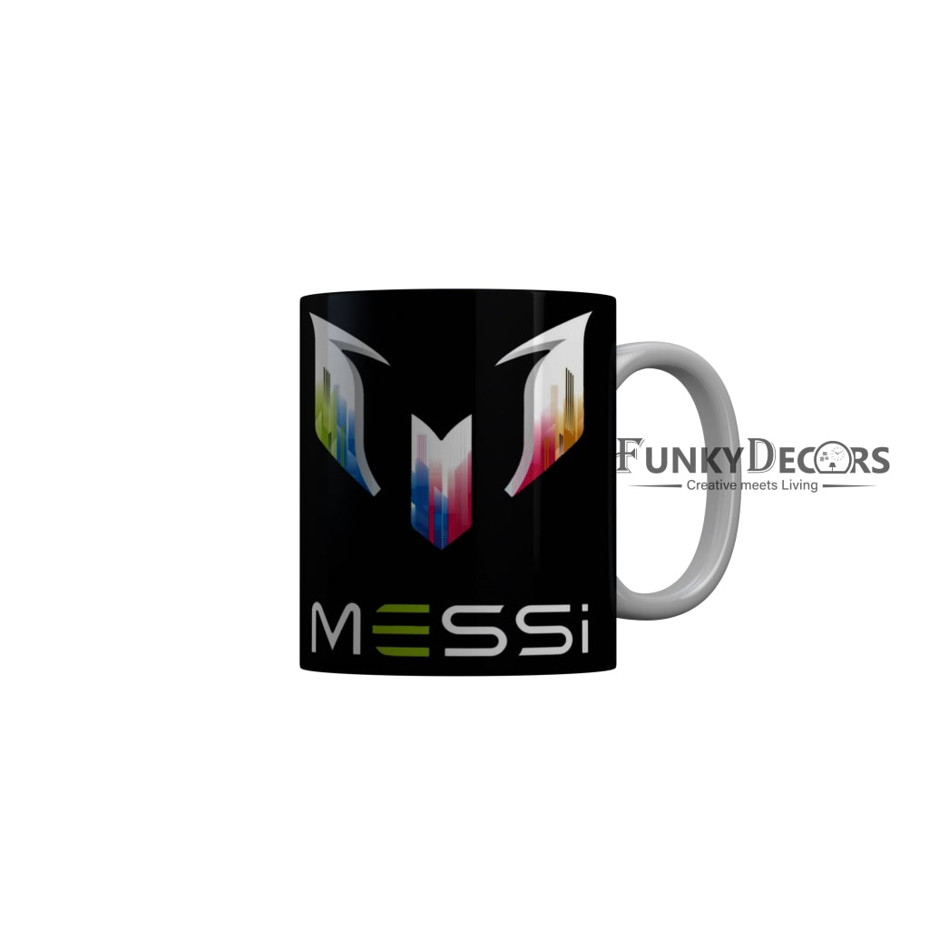 FunkyDecors Messi Black Quotes Ceramic Coffee Mug, 350 ml