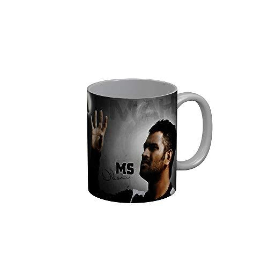 Funkydecors Ms Dhoni Indian Cricket Team Player Ceramic Mug 350 Ml Multicolor Mugs