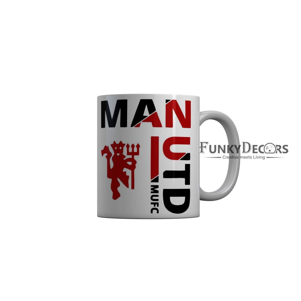 FunkyDecors MUFC Grey Ceramic Coffee Mug, 350 ml