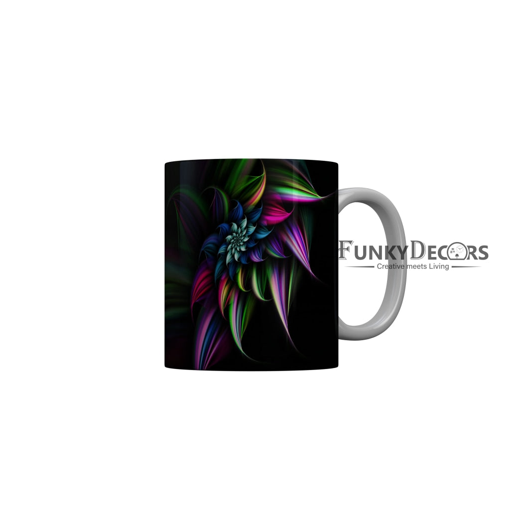 FunkyDecors Multicolor Flower Pattern Ceramic Coffee Mug