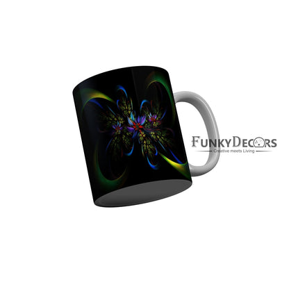 FunkyDecors Multicolor Flower Pattern Ceramic Coffee Mug