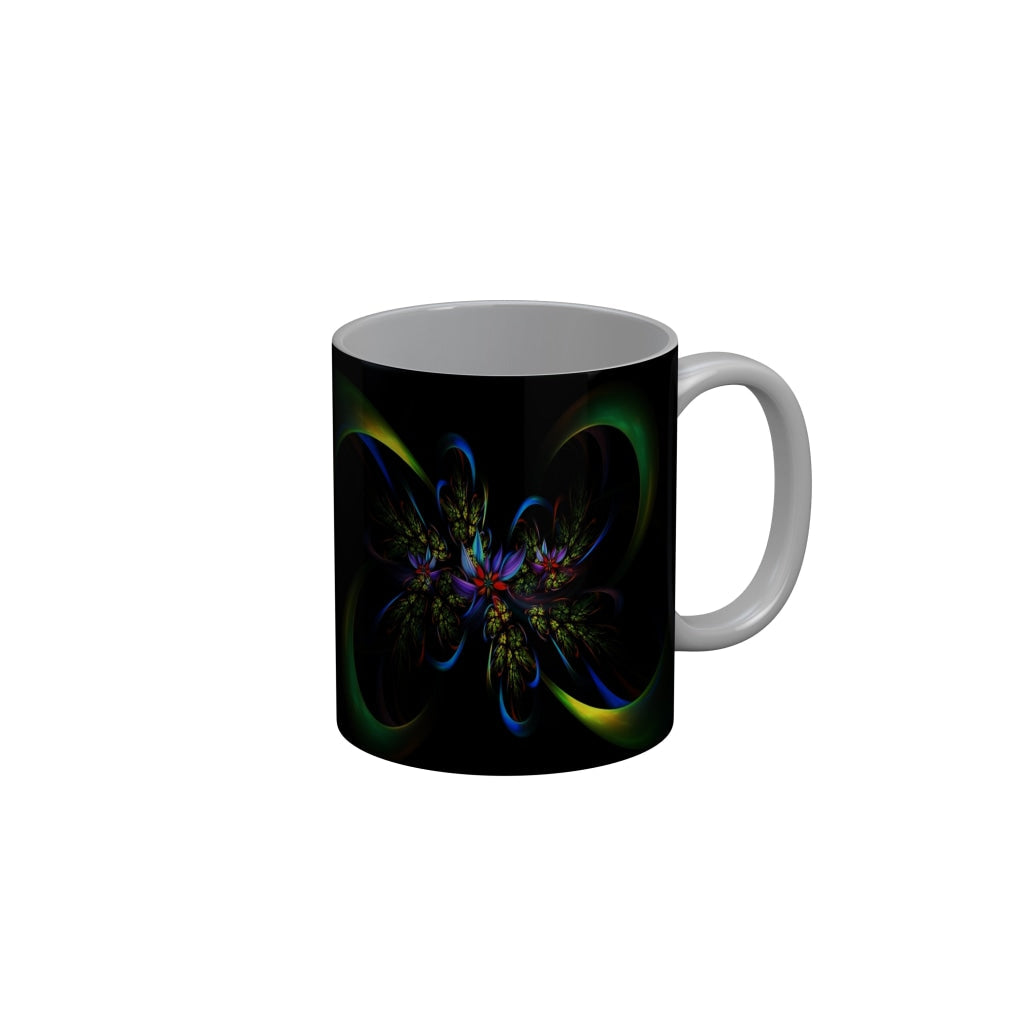 FunkyDecors Multicolor Flower Pattern Ceramic Coffee Mug