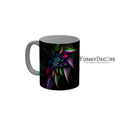 FunkyDecors Multicolor Flower Pattern Ceramic Coffee Mug
