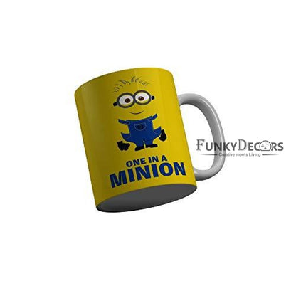 Funkydecors One In A Minion Yellow Quotes Ceramic Coffee Mug 350 Ml Mugs