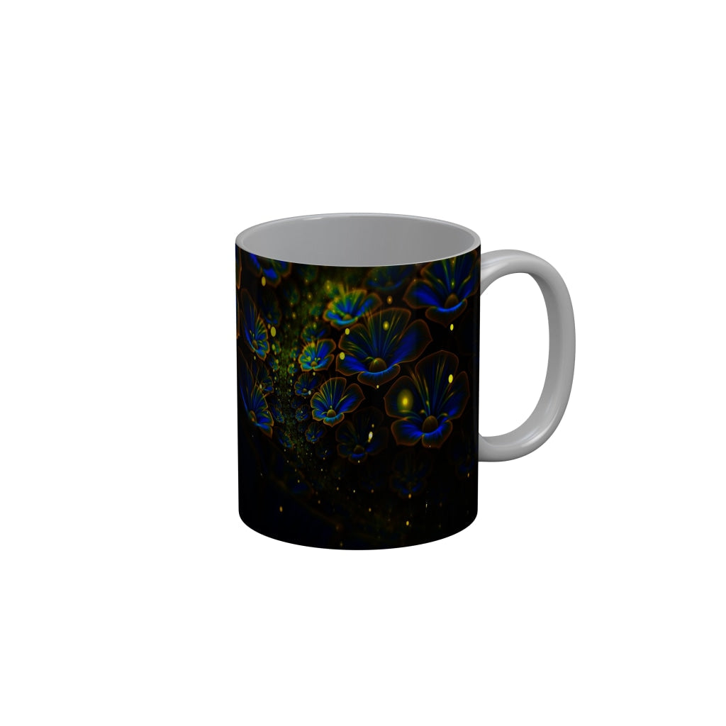 FunkyDecors Peaccock Flower Pattern Ceramic Coffee Mug