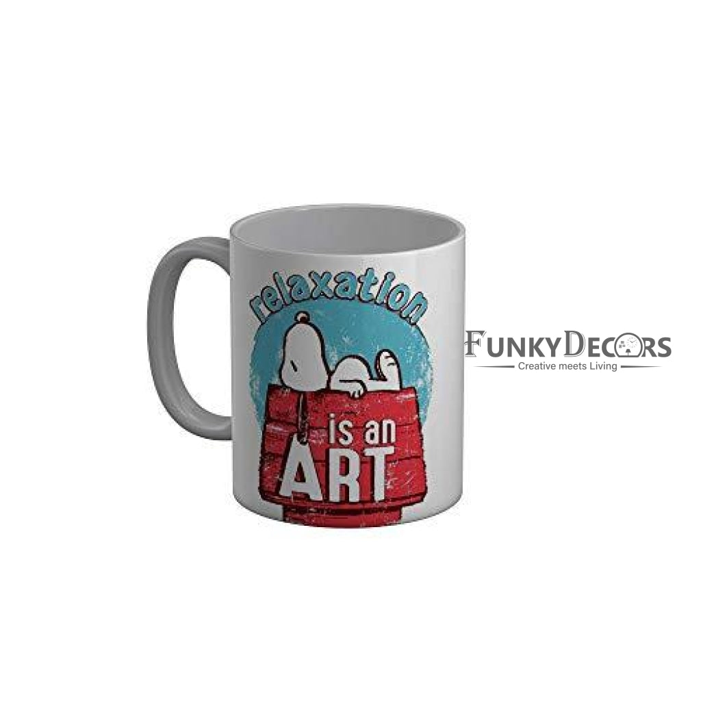 Funkydecors Peanuts Cartoon Ceramic Mug 350 Ml Multicolor Mugs