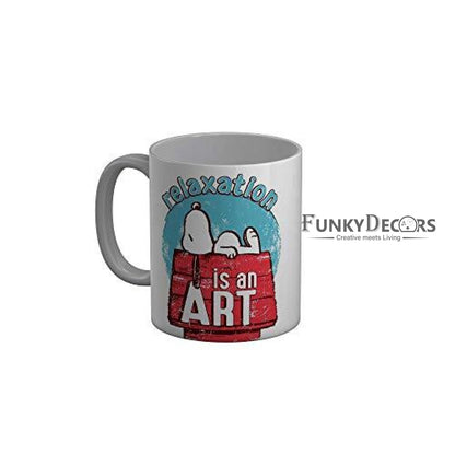 Funkydecors Peanuts Cartoon Ceramic Mug 350 Ml Multicolor Mugs