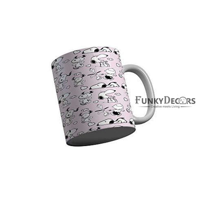 Funkydecors Peanuts Cartoon Ceramic Mug 350 Ml Multicolor Mugs
