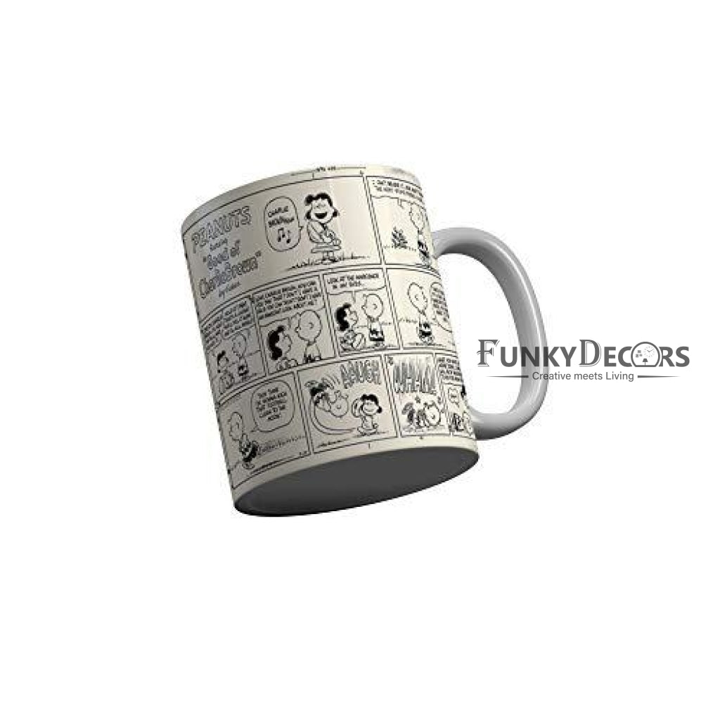 Funkydecors Peanuts Cartoon Ceramic Mug 350 Ml Multicolor Mugs