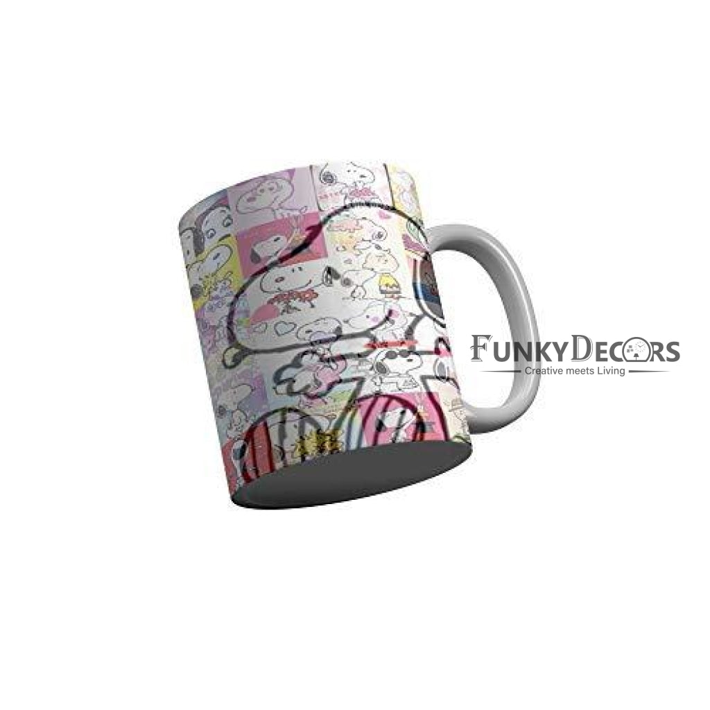 Funkydecors Peanuts Cartoon Ceramic Mug 350 Ml Multicolor Mugs